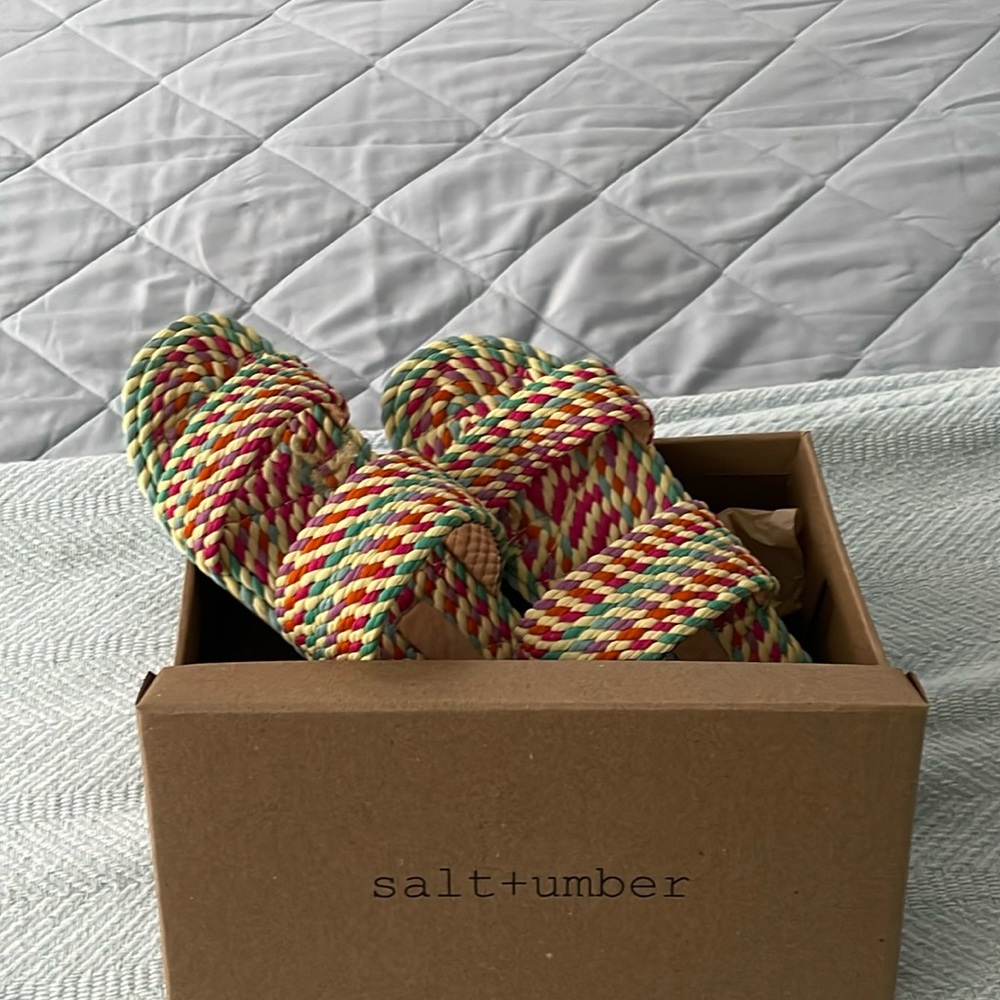 Salt +umber 2 band vegan rope slide color tutti fruit